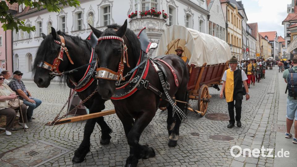 Amberger Brunnenfest. Der historische Festzug führte vom Malteserplatz durch die Fußgängerzone zum Marktplatz. Bild: Wolfgang Steinbacher