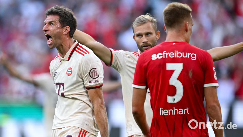 Thomas Müller (l) ist - wieder einmal - ein absoluter Faktor im Spiel des FC Bayern München. Bild: Sven Hoppe/dpa