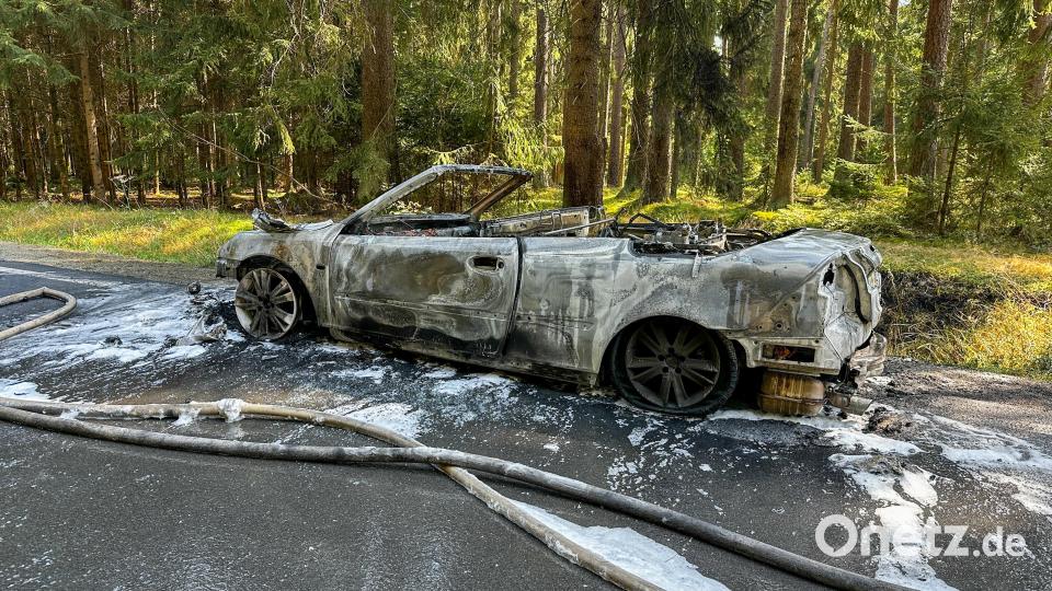 Das Auto brannte wohl aufgrund eines technischen Defekts vollständig aus. Bild: Leon Karwath