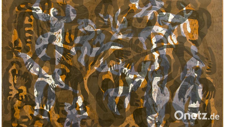 Autumn Chord (Herbstklang), Farbholzschnitt, Unikat, 2024, 90x125 cm Bild: Jeff Beer/exb