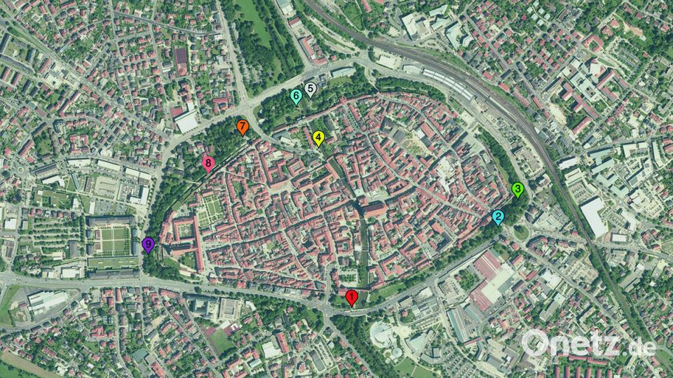 Aus neun möglichen Standorten können die Amberger vier auswählen, an denen ein sogenannter Selfie-Point errichtet werden soll. Bild: Stadtplanungsamt Amberg