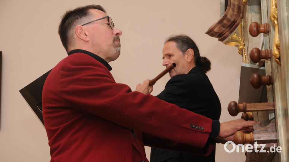 Markus Kämmle an der Traversflöte und Dr. Markus Lommer an der Orgel boten eine hervorragende Vorstellung. Bild: ge