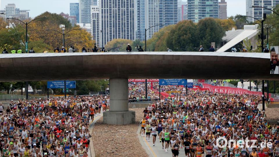 Tausende nahmen am Marathon in Chicago teil. Bild: Tess Crowley/Chicago Tribune/dpa/dpa