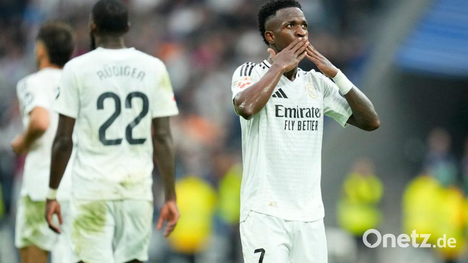 War der Spieler des Spiels gegen Osasuna: Real Madrids Offensivstar Vinicius Junior Bild: Jose Breton/AP/dpa