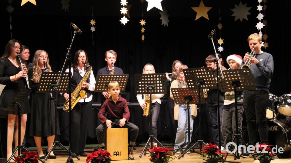In den unterschiedlichsten Besetzungen boten Schülerinnen und Schüler sowie Lehrkräfte der Lobkowitz-Realschule den Zuhörern ein abwechslungsreiches Weihnachtskonzert. Bild: prh