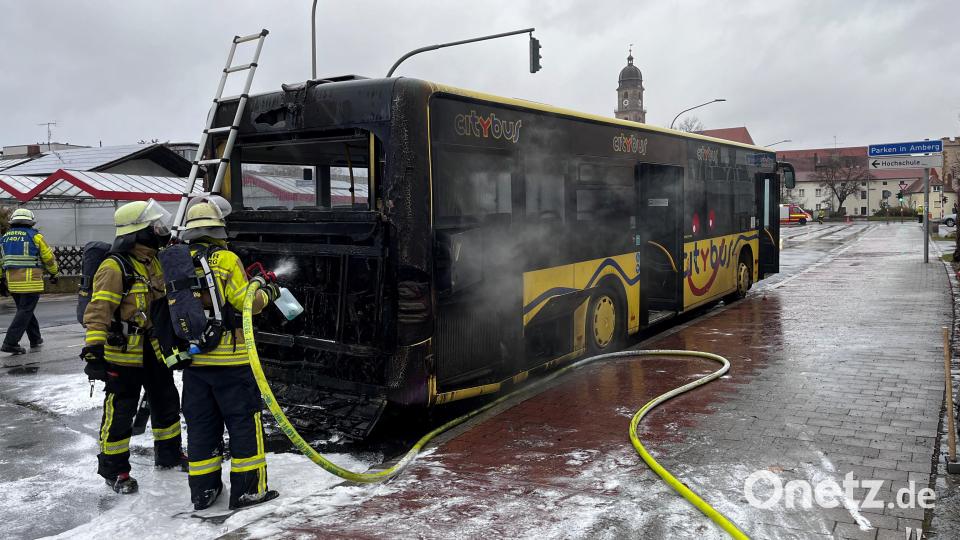Das Feuer war nicht im Fahrgastraum, sondern hinten im heck des Busses ausgebrochen. Bild: Stephan Huber