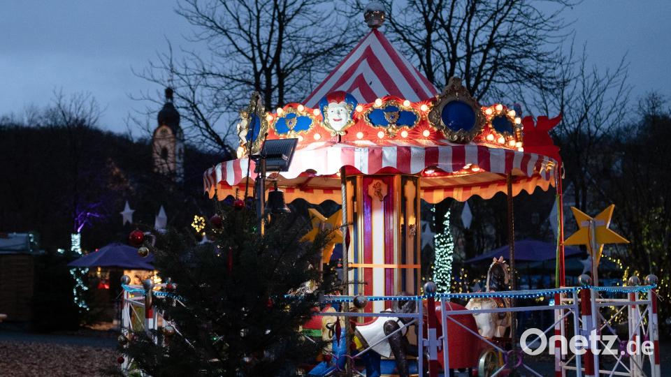 Karussell am Weihnachtsmarkt im Schwandorfer Stadtpark. Bild: Simon Buchner