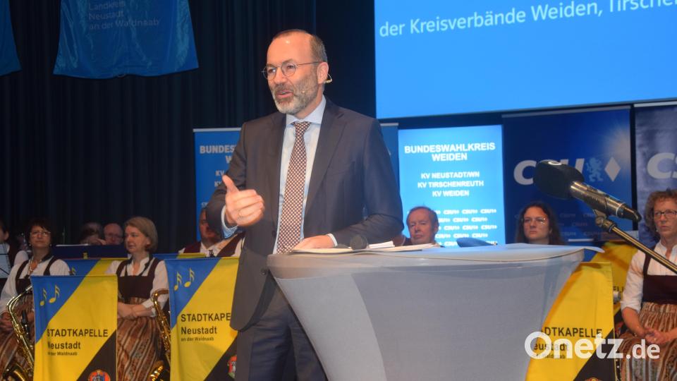 Bei seiner Rede widmete sich Europaabgeordneter Manfred Weber unter anderem den Themen Außenpolitik, Handel und Migration. Bild: fz