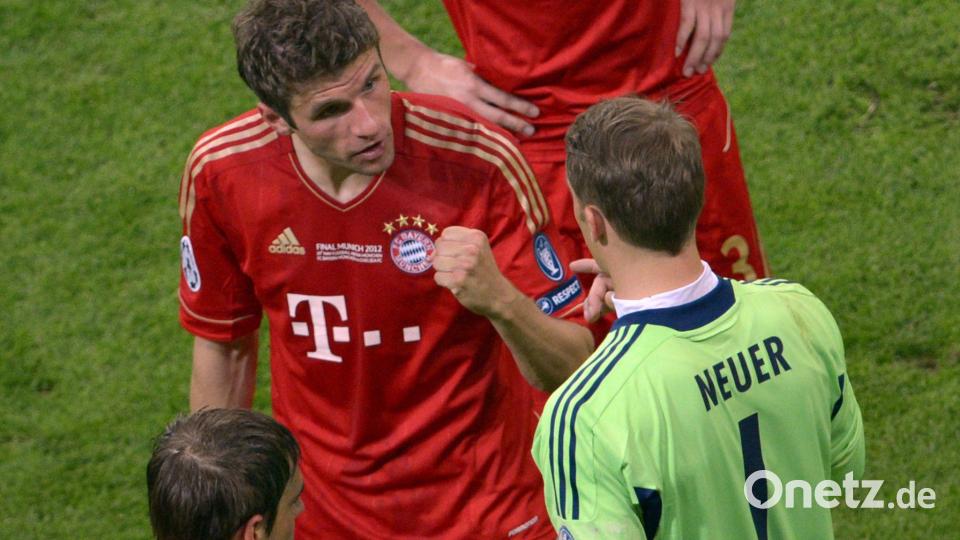Thomas Müller (l) und Manuel Neuer hoffen auf ihr zweites Heim-Finale nach 2012. Bild: picture alliance / dpa