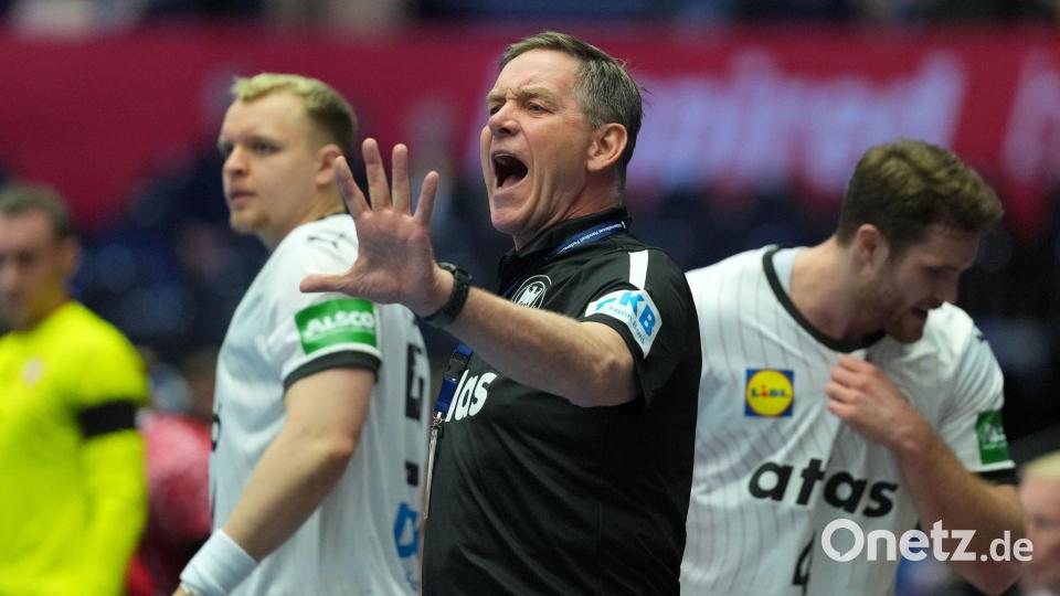 Alfred Gislason war mit dem DHB-Auftritt in der ersten Halbzeit unzufrieden. Bild: Sören Stache/dpa