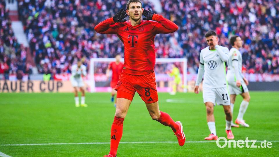 Leon Goretzka jubelt nach seinem Tor zum 1:0. Bild: Tom Weller/dpa