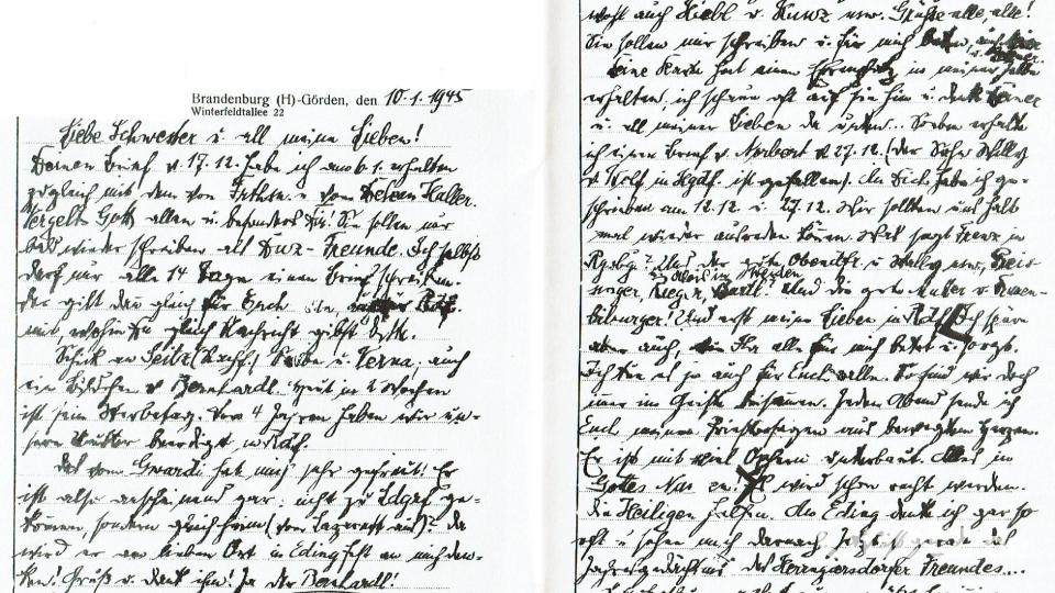 In einem letzten Brief an seine Schwester bat er seine Angehörigen, für ihn zu beten. Repro: gi