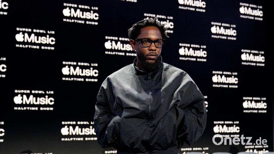 Kendrick Lamar sorgt für die Show in der Halbzeit. Bild: Matt York/AP/dpa
