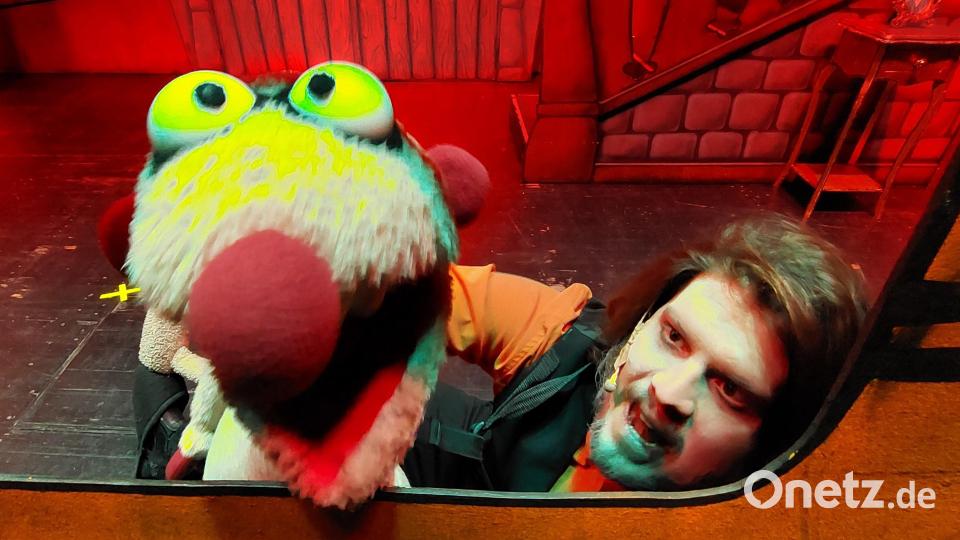 Der Schauspieler Maximilian Wennig spielt das Erdmännchen Henry, das gemeinsam mit seinem Bruder Jan auf Schatzsuche geht, um Schloss Piepenschlönz zu retten. Bild: Kunz