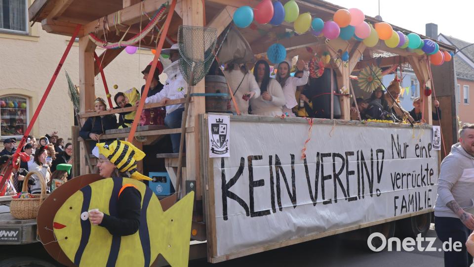 Im Faschingszug ist die Familie Weidner ein Hingucker. Bild: wrm