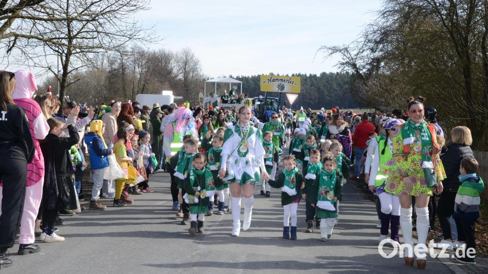 Der Nachwuchs des Hammerleser Faschingsvereins führt den Faschingszug an. Bild: bey