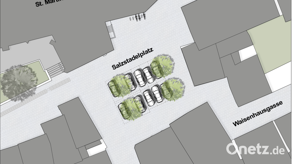 So ist der Plan für den Salzstadelplatz für den Winter vorgesehen. Bild: Stadt Amberg