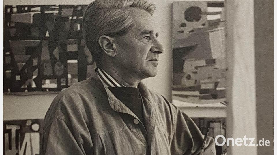 Fritz Griebel an der Staffelei, Fotografie, 1963. Bild: Stadtmuseum Amberg/ohne Fotograf