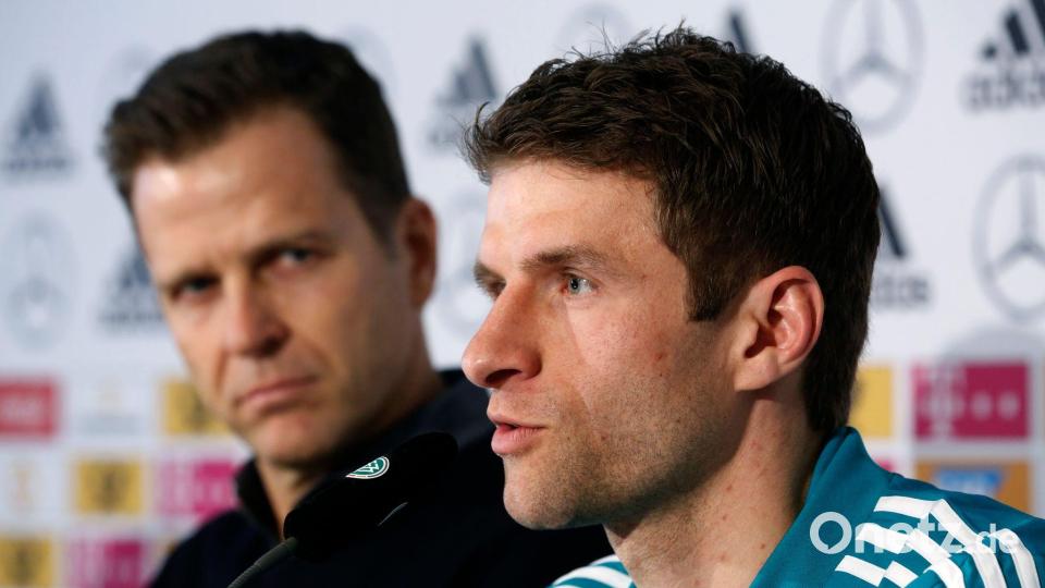 Oliver Bierhoff würde ein Karriereende von Müller nach dieser Saison bedauern. Bild: Ina Fassbender/dpa