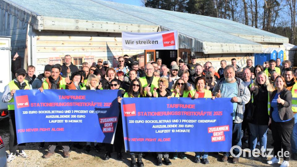 Über 100 Beschäftigte der ortsansässigen Zivilbeschäftigten der Stationierungsstreitkräfte streikten am Donnerstag. Bild: rgr