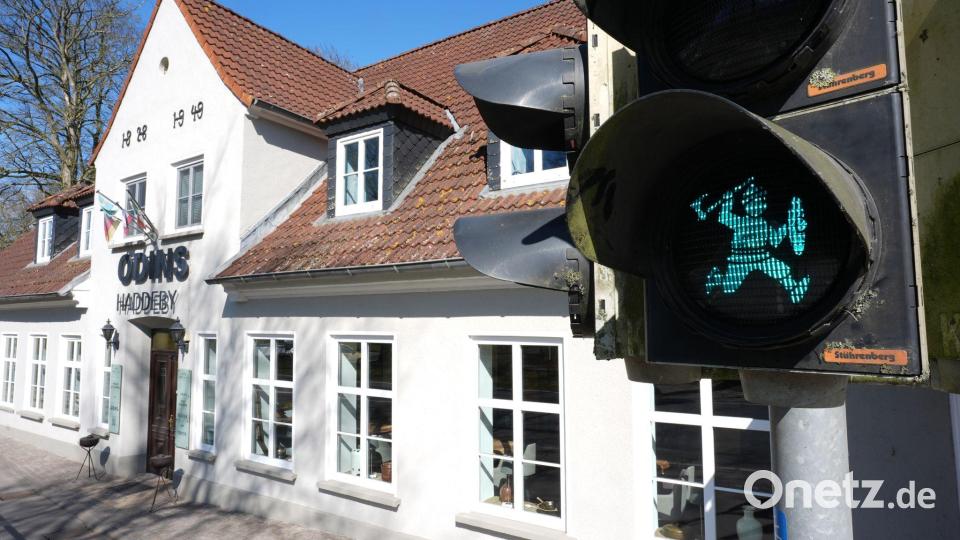 Die Idee stammt aus Dänemark, wo es ebenfalls eine Wikingerampel gibt. Bild: Marcus Brandt/dpa