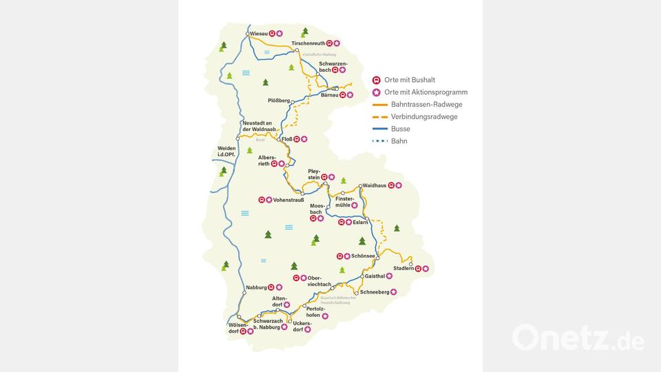 Diese Radstrecken stehen am kommenden Sonntag, 27. April, zur Auswahl. Bild: Tourismusgemeinschaft Oberpfälzer Wald/exb