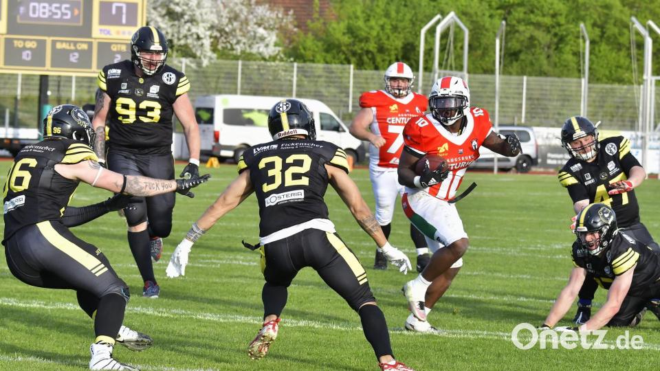 Bilder vom Spiel der Amberg Mad Bulldogs gegen die Augsburg Centurions. Bild: Hubert Ziegler