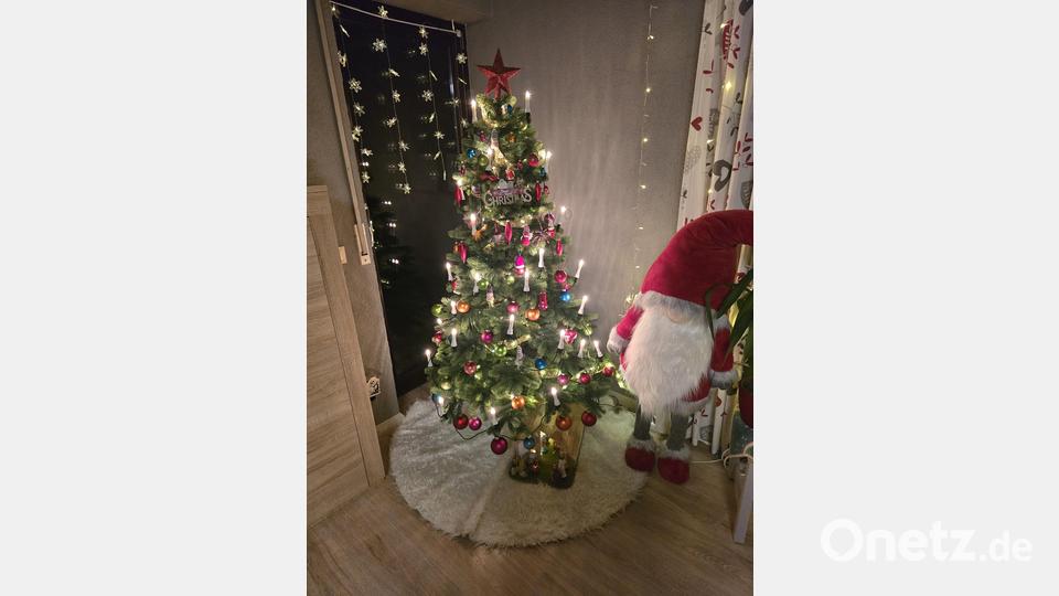 Bei Melanie Winter aus Weiherhammer hält ein treuer Weihnachtswichtel neben dem Baum die Stellung. Bild: Melanie Winter