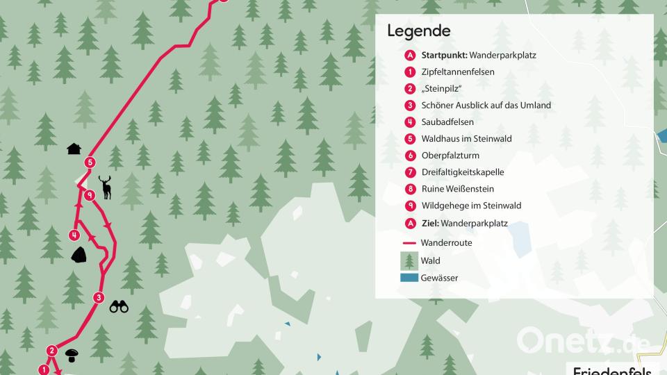 Mit der Karte ist die Route vom Wanderparkplatz Pfaben leicht zu finden. Grafik: Marco Meier