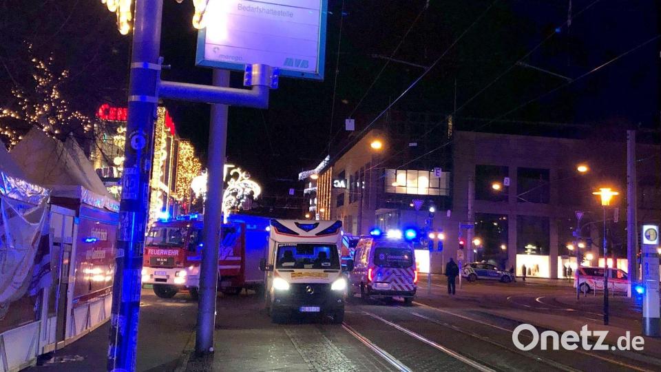 Auf dem Weihnachtsmarkt in Magdeburg ist ein Autofahrer in eine Menschengruppe gefahren. Bild: Dörthe Hein/dpa-Zentralbild/dpa