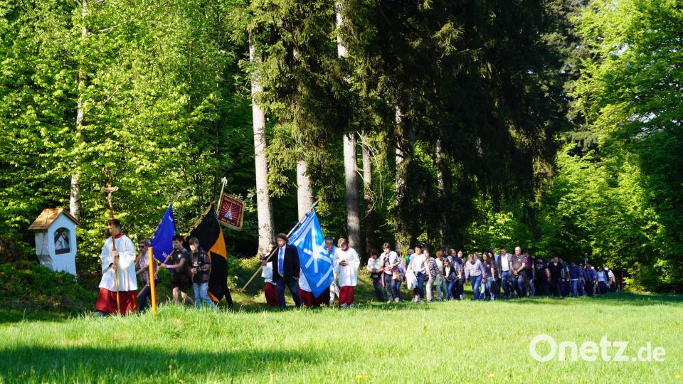Anlässlich der Wallfahrtseröffnung beteiligen sich viele Pilger an der Prozession. Bild: fvo
