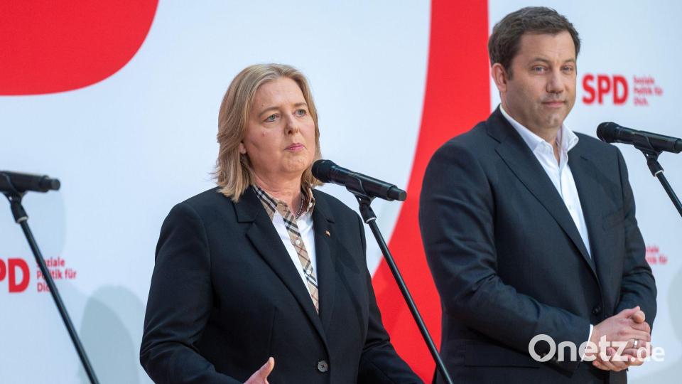 Bärbel Bas und Lars Klingbeil wollen gemeinsam die SPD führen. Bild: Christophe Gateau/dpa