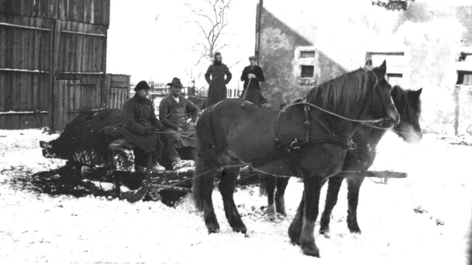 Das historische Bild zeigt das Mistladen beim Grünerbauern in Kastl. Bild: Gemeindearchiv Kastl