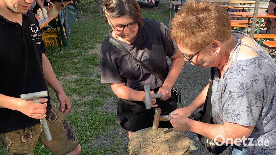 Beim Nagel schlagen ist Geschick gefragt. Bild: tok