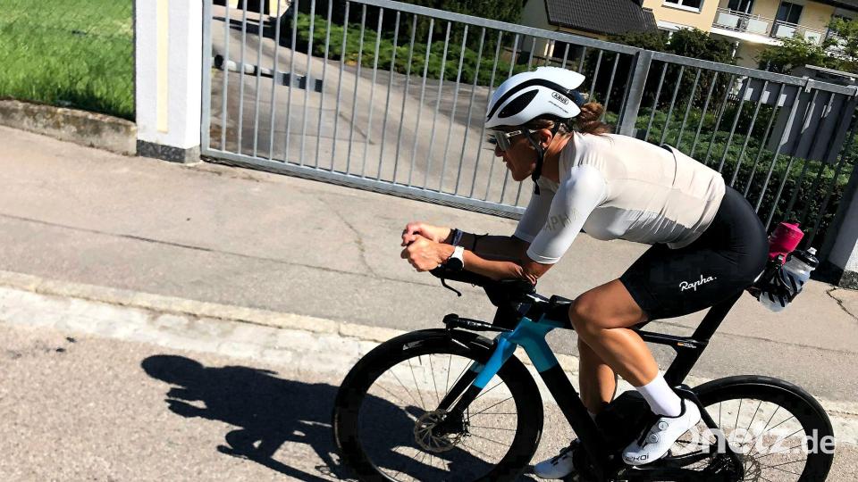 Kerstin Hagerer vom CIS Amberg überzeugte beim Triathlon in Landshut. Bild: Hagerer
