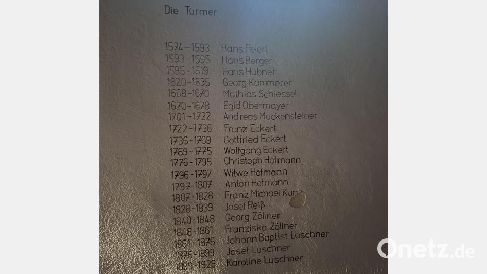 Franz Michael Kunz, der Vater des Komponisten Konrad Max Kunz, steht auf der Liste der 20 überlieferten Schwandorfer Stadttürmer an 14. Stelle. Bild: jua