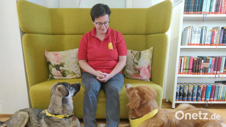 Hundehalterin Bettina Götz passt ununterbrochen auf ihre beiden Hunde auf. Bild: ald
