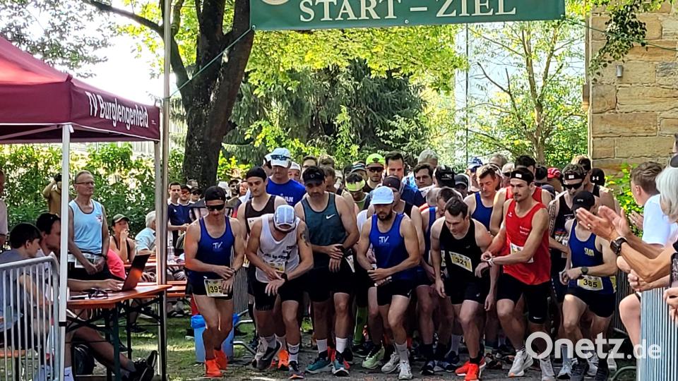 Start über die 10 km beim Hammerseelauf in Bodenwöhr mit Sieger Markus Bergler (Nummer 385). Bild: Franz Pretzl
