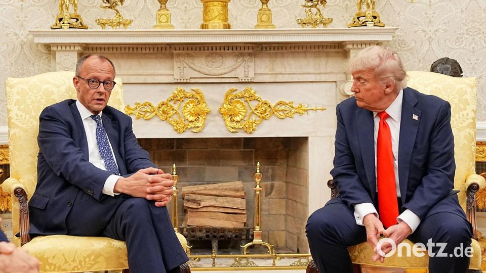 Das Treffen von Kanzler Friedrich Merz mit US-Präsident Donald Trump im Weißen Haus verlief für den CDU-Vorsitzenden ohne Eklat. (Archivbild) Bild: Michael Kappeler/dpa