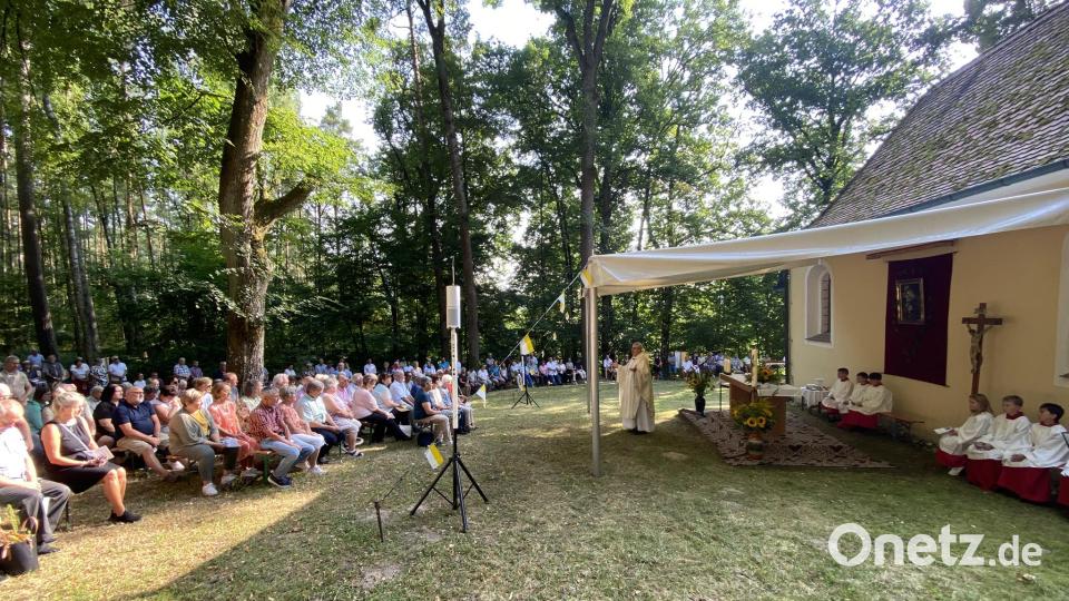 In seiner Predigt ließ Stadtpfarrer Hannes Lorenz seine Gedanken weit über das Brünnl hinaus auf die aktuellen Weltereignisse schweifen, um den Blick anschließend wieder auf Maria und ihr tiefes Glaubenszeugnis zu lenken. Bild: aub