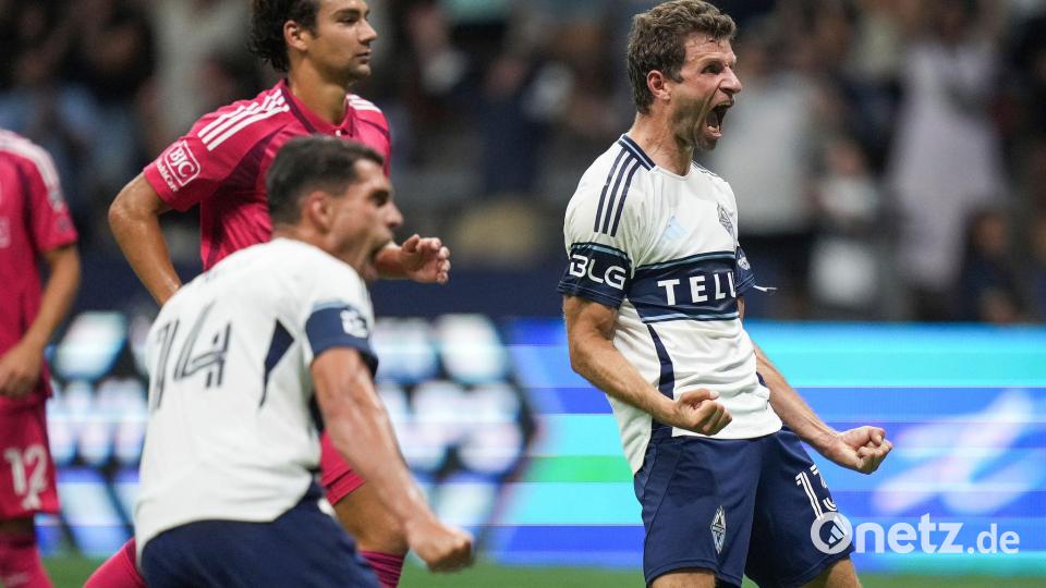 Thomas Müller traf per Elfmeter zum 3:2-Sieg. Bild: Darryl Dyck/The Canadian Press/AP/dpa