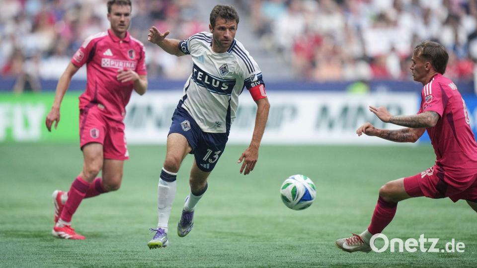 Thomas Müller entschied in der Nachspielzeit die Partie für die Vancouver Whitecaps. Bild: Darryl Dyck/The Canadian Press/AP/dpa
