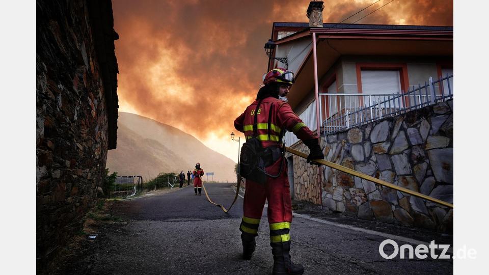 Während sich die Lage bei den Waldbränden in Spanien insgesamt leicht zu entspannen beginnt, wüten vor allem in Kastilien und León sowie in Galicien noch immer große Brände. (Archivbild) Bild: Xuan Cueto/EUROPA PRESS/dpa