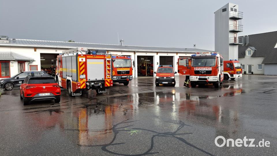 Viel zu tun gab es am Samstag bei dem Gewitter für die Feuerwehr Nabburg. Bild: Feuerwehr Nabburg