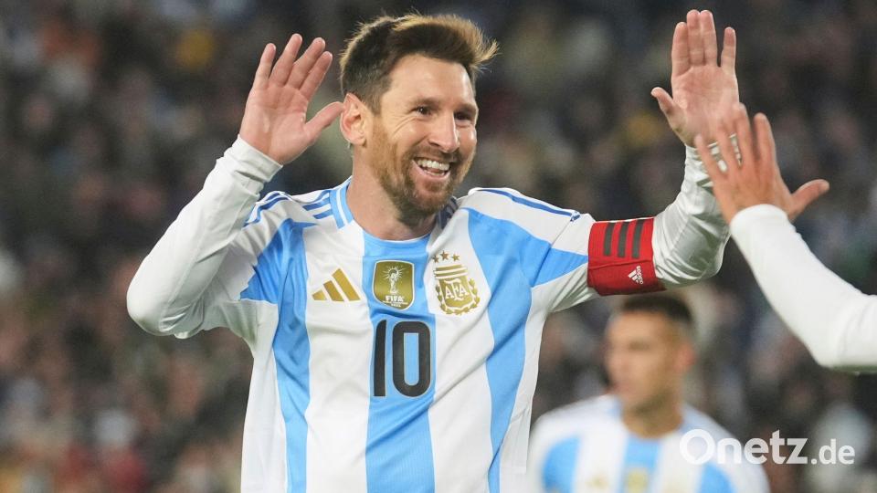 Zu seinem vermutlich letzten Pflichtspiel auf heimischem Boden trug Messi mit zwei Toren zum Sieg bei. Bild: Gustavo Garello/AP/dpa