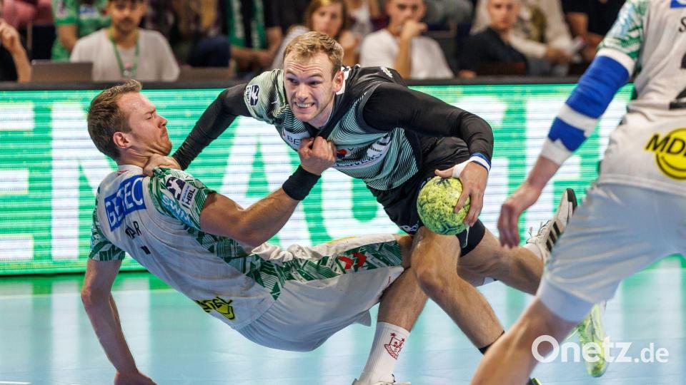 Füchse-Profi Mathias Gidsel wurde immer wieder hart attackiert. Bild: Andreas Gora/dpa