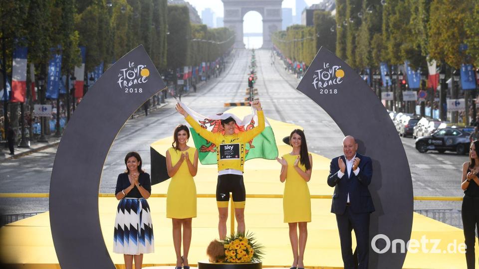 Sein größter Erfolg: Geraint Thomas gewann 2018 die Tour de France. (Archivbild) Bild: Pool Stephane Mantey/BELGA/dpa