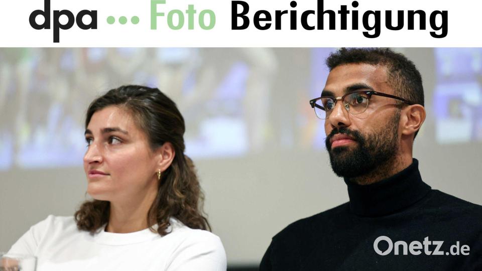 Sollten aus dem Saal gebracht werden: Rebecca Langrehr und Patrick Dogue. Bild: Hannes P. Albert/dpa