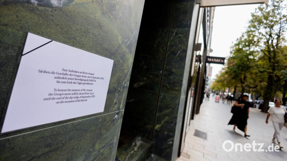 Die Armani-Filiale auf der Düsseldorfer Königsallee blieb am Nachmittag geschlossen. Bild: Rolf Vennenbernd/dpa