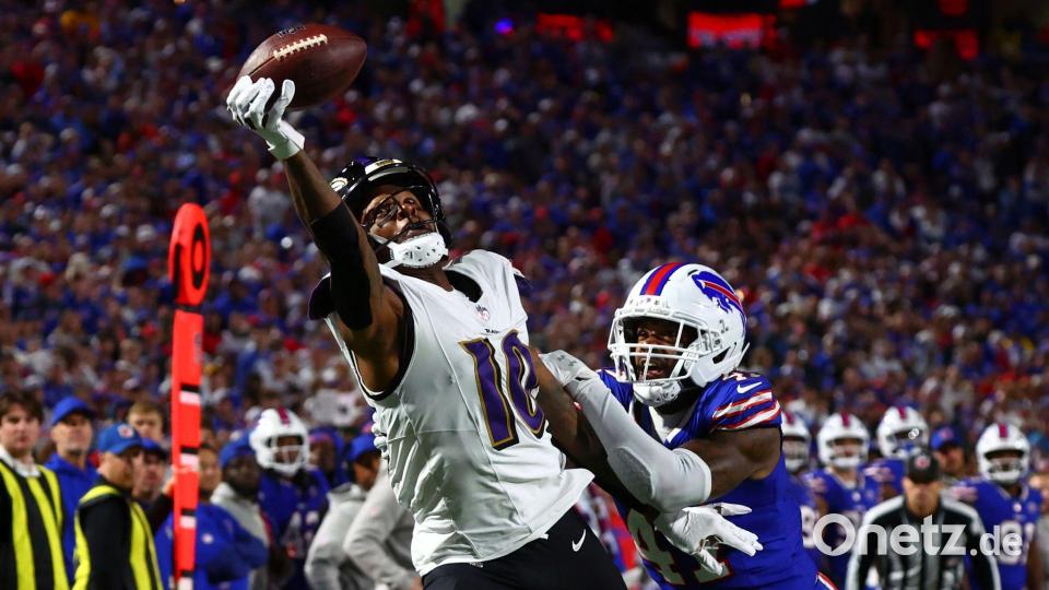 Der Fang mit einer Hand war der erste Touchdown für DeAndre Hopkins als Spieler der Baltimore Ravens. Bild: Jeffrey T. Barnes/AP/dpa